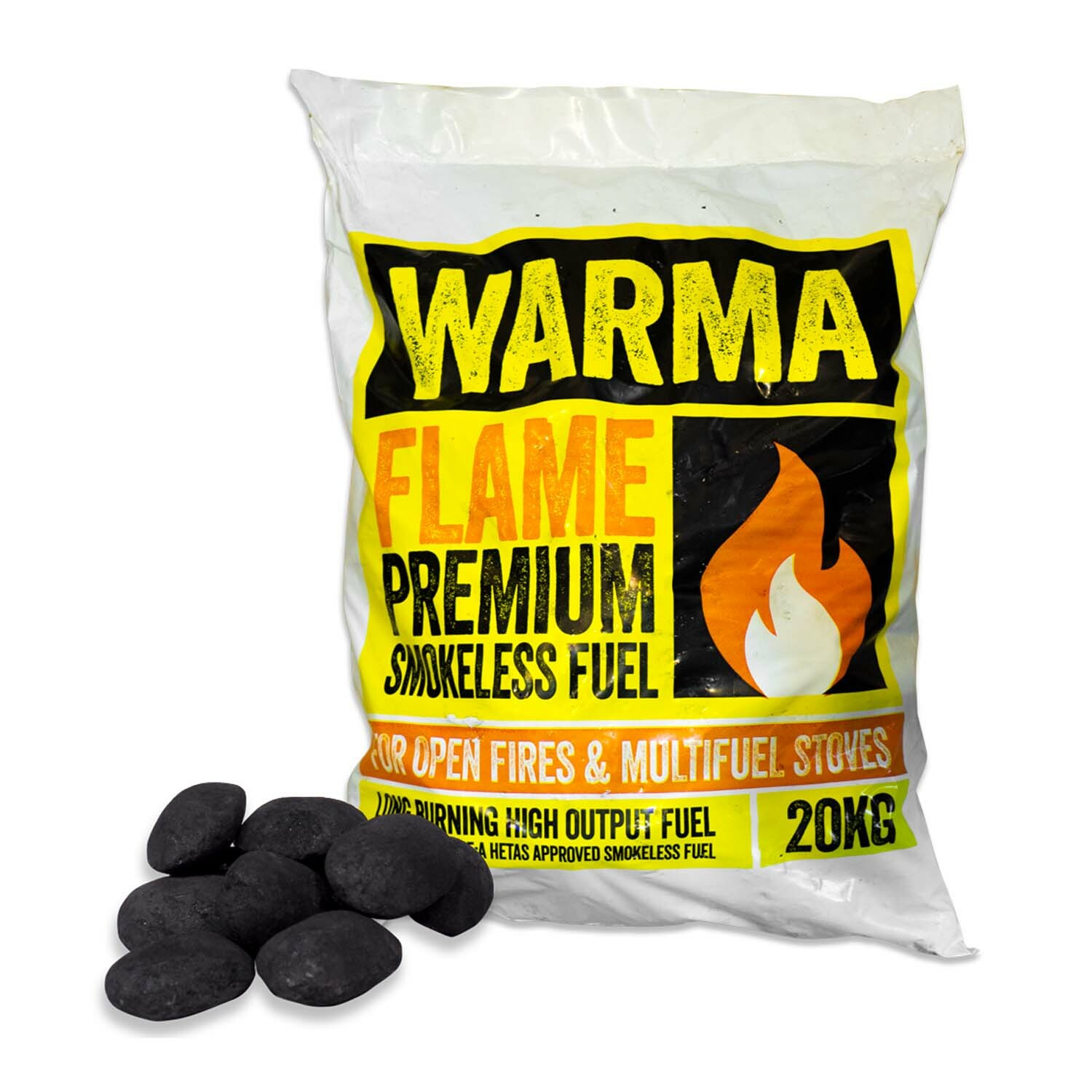1 x Bag Warma Premium Smokeless Coal Open Fire Multi Fuel Stove Oven High  Heat | eBay