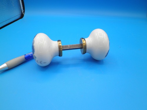 Porcelain Door Knob Blue Roses with white background adjustable Vintage - Picture 2 of 6