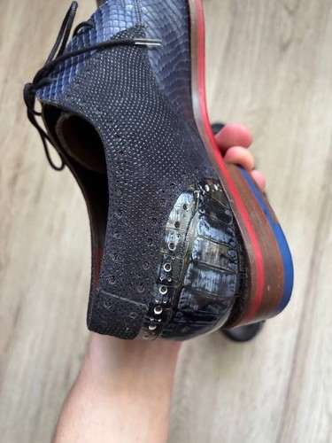 Floris van Bommel Dress Shoes UK 9.5 G½ / US 10.5 – Blue Leather Exotic Look - 第 15/22 張圖片