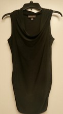 DANA BUCHMAN DRESS Sz XS Black Sleeveless Cowl Neck  Short  Slim NEW Sheath SALE