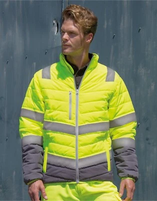 RESULT Soft Padded Safety Jacket Workwear Warm Hi-Viz Coat Reflective Unisex Protective