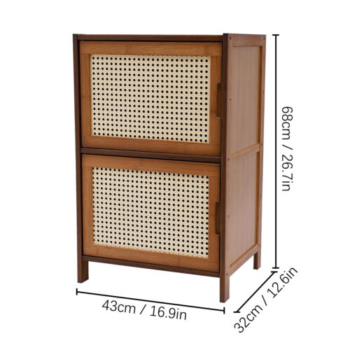 Modern Nightstand 2 Drawers End Side Table Bedside Table with Storage Cupboard - Picture 2 of 22