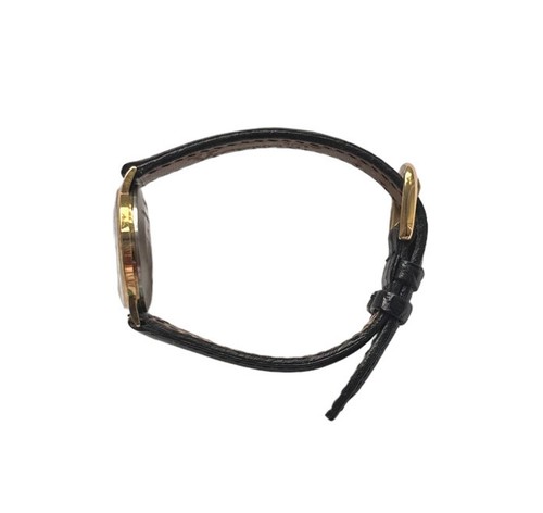 Vicence Vintage 14K Gold Crocodile Embossed Black Leather Band Milor Italy Watch - Picture 7 of 12