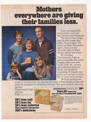 Vintage 1970s mag print ad Fleischmann's Light Margarine butter kitchen decor