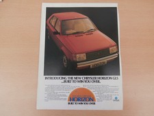 Chrysler Horizon. 1979 colour advert.  
