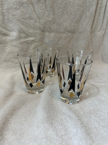 Anchor Hocking Golden Peaks Saftglas Schwarz Gold Atompfeil 3,5" 4er Set - Bild 2 von 9