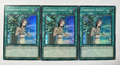 3 x RA02-DE058 Verbotene Lanze Super Rare 1. Auflage YuGiOh Playset