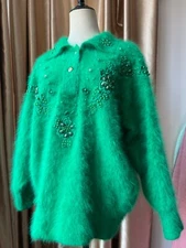 Women's Angora Sweater Knit Blend Jumper Fluffy Fuzzy Super Soft Pullover Tops