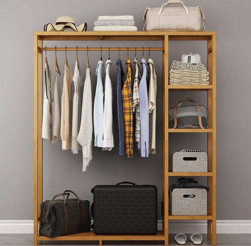 Heavy Duty Dust-proof Clothes Garment Rack Hanging Coat Stand w/Bottom Shelf DIY - Picture 2 of 12