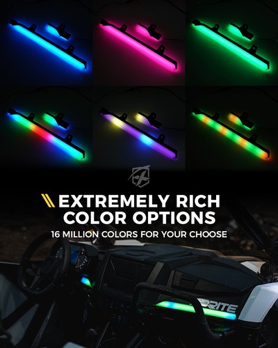 Barra de luz de tablero de persecución RGB apta para Polaris RZR PRO XP 4 Turbo R 2020-2024 NUEVO - Imagen 3 de 7