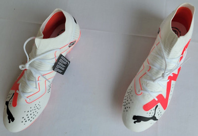 Mens Size 13 White Fire Orchid Puma Future Match FG/AG Soccer Cleats 107370-01