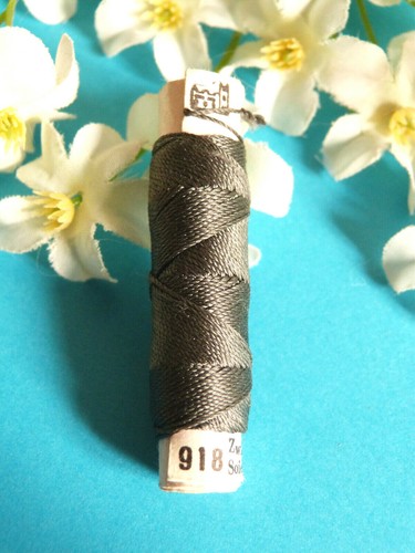 307BBIS Superb Coil Drawstring Silk Natural " Flora " Brown Zwicky N°916 - Picture 2 of 2