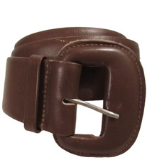 VTG CARLO VITTORIO Brown Genuine Leather Belt Size Large Fits 28"-33.5" Waist