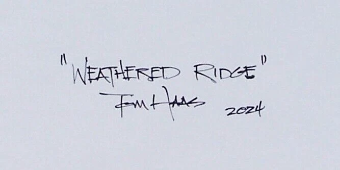 TOM HAAS painting 'Weathered Ridge' oil 12"x16" Sedona Arizona mountains clouds - Image 2 of 2