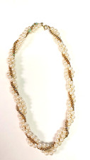 Unbranded Gold-tone  Faux Pearl White Beads Women's Fashion Necklace 16"