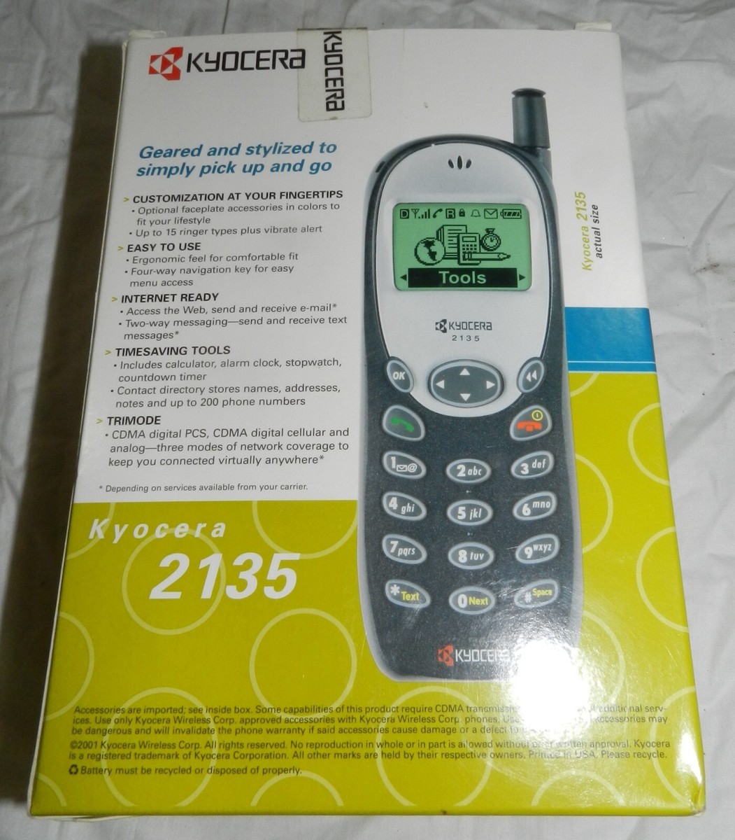 Vintage Kyocera 2135 Cell Phone, with chargers and Box | eBay