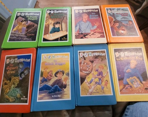 HTF Lot Of 8 A To Z Mysteries LIBRARY BINDING 1st Printings Ron Roy ...