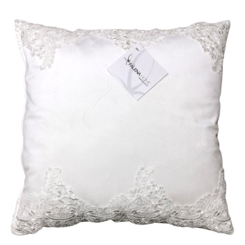 Cuscino Arredo Velluto Panna Con Pizzo Rebrodè Sfoderabile 50x50cm. - Foto 2 di 4