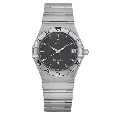 Omega Constellation 33mm Stainless Steel Slate Dial Mens Quartz