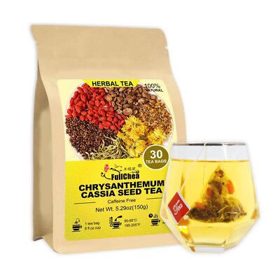 	FullChea Chrysanthemum Cassia Seed Tea 30 Bags Herbal Blend	