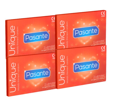 12 KONDOME Pasante UNIQUE Latexfreie Präservative extra dünn nur 0,015 mm !!!