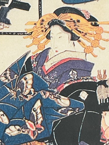 UTAGAWA Kunisada Estampes japonaises sur bois - Encadrées et mates - Lot de 3 - Photo 5 sur 18