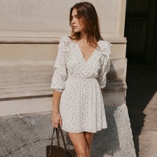 NWT Madewell White Floral Spring Fling Mini Dress MC947, size 6
