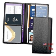 Car Registration and Insurance Holder with Magnetic Closure, Leopard-Black