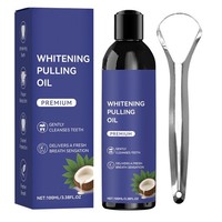 Coconut Oil Pulling For Fresh Breath & Oral Care, Mouthwash Tongue Scraper 