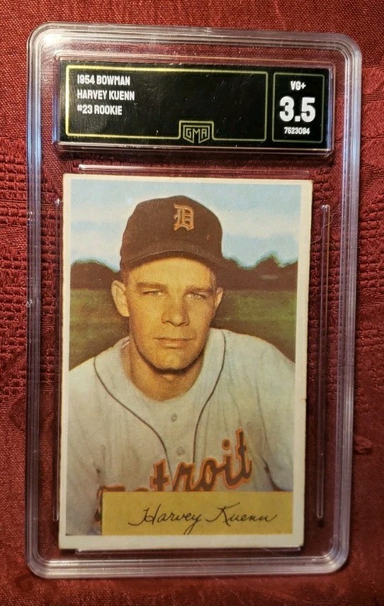 1954 Bowman #23 Harvey Kuenn Rookie Detroit Tigers Baseball Card graded SGC 4 FS