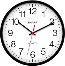 Sharp Wall Clock Silent Non Ticking 10 Inch Q...