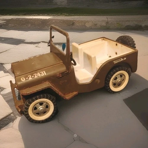 Vintage TONKA JEEP Army Military Commander Metal Car GR 2-2431  Mint