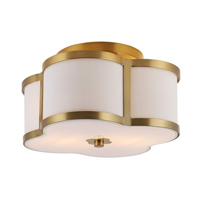 JYL9507B Quatrefoil Scalloped Shade Metal Flush Mount, Glam Dimmable for Kitc...