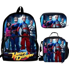 3Pcs/Set Henry Danger School Bags fashion Backpack Bookbag backpack UK