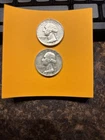 1962 D Washington Quarter BU 90% Silver 2 Coin Set