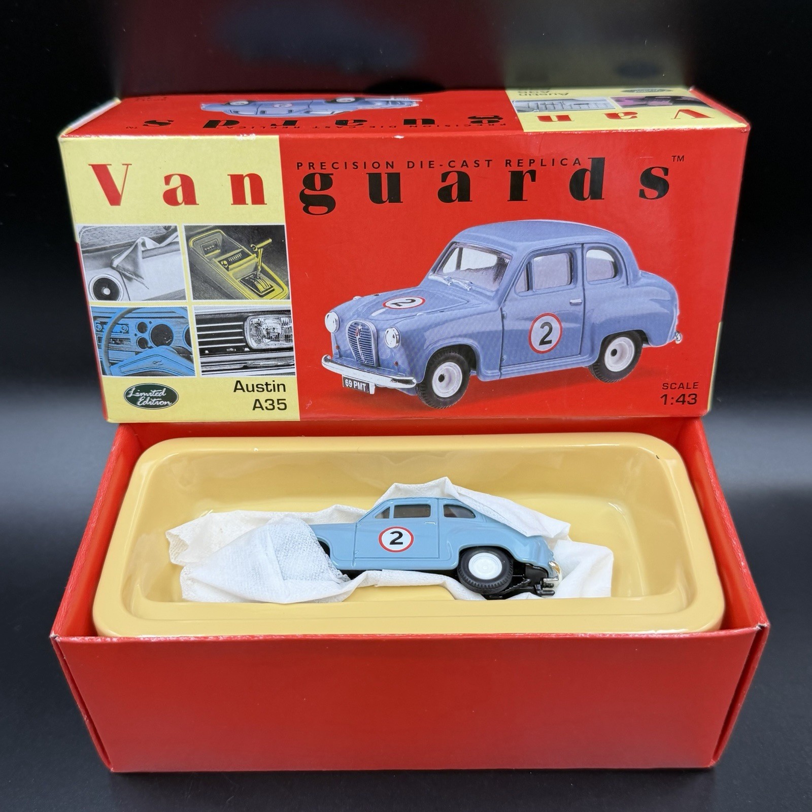 Vanguards Blue Graham Hill's Austin A35 Rally Car Model VA23005 1:43 BOXED VGC