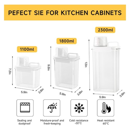 Storage Cereal Organizers Containers Sets , Food Grade BPA free PET Material ... - Picture 2 of 9