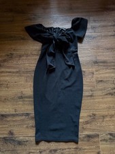 Black Midi Dress Pretty Little Thing Size 0 with Cutout