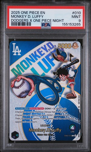 Monkey.D.Luffy (Dodgers x ONE PIECE) graded PSA 9 for sale on eBay