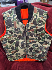 Vintage Walls Reversible Insulated Full Zip Men's L Camo Blaze Orange Vest