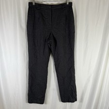 Pendleton Virgin Wool Pants Women's 8 Petite Dark Grey High Rise Flat Front