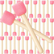 WHQXFDZ 40 Pieces 0.6 Inch round Sponge Foam Brush Set Paint Brush Plastic