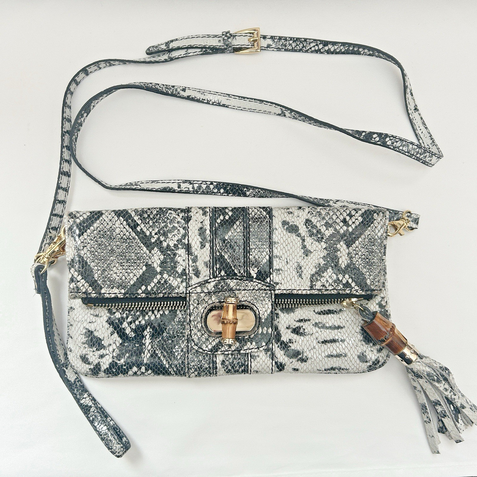 Gucci Knock-Off Crossbody Wristlet Python Leather… - image 1