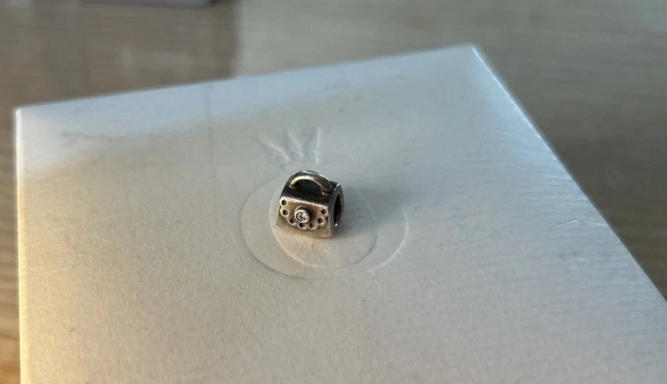 Pandora Charm Anhänger 925 Sterling Silber / Handtasche Mit Stein Pink