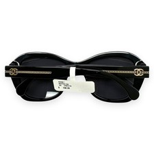 Chanel Sunglasses Glossy Black Pale Gold CC Polarized ch5510A 622/T8 No Case