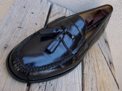 Cole Haan Tassel Loafers 11D Black Leather Classic Dress Slip On Business Casual Cole Haan Pinch Tassel Loafers Mens 11D Black Leather Slip  main image 4
