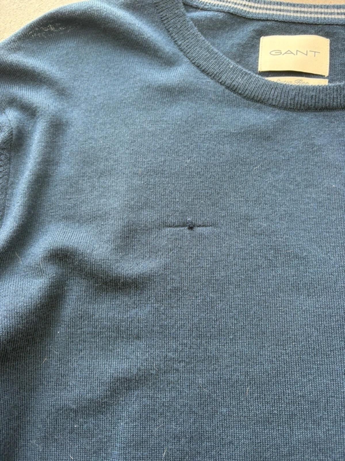 Gant Jumper Men’s XL Extra Fine Merino Wool Navy Pullover Knit Sweater image 10