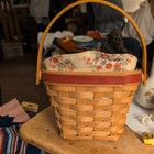 Longaberger Sweetheart Love Notes Basket with Protector, Floral Liner, Tie-On — photo 4