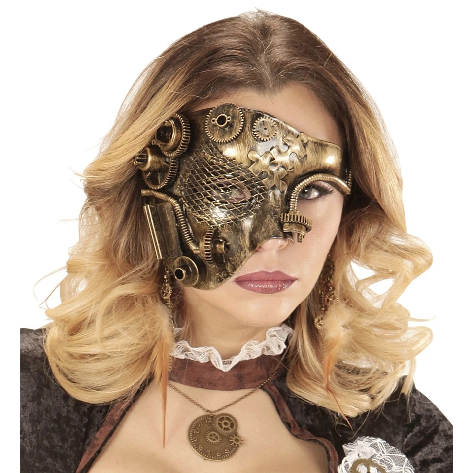 Metallic Halbmaske Augenmaske Edle Retro Steampunk Maske für Erwachsene Kupfer - Bild 2 von 4
