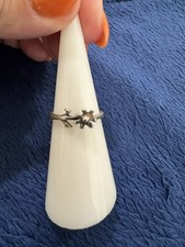 Vintage Sterling Silver 925 Dainty Flower Ring, Size 5